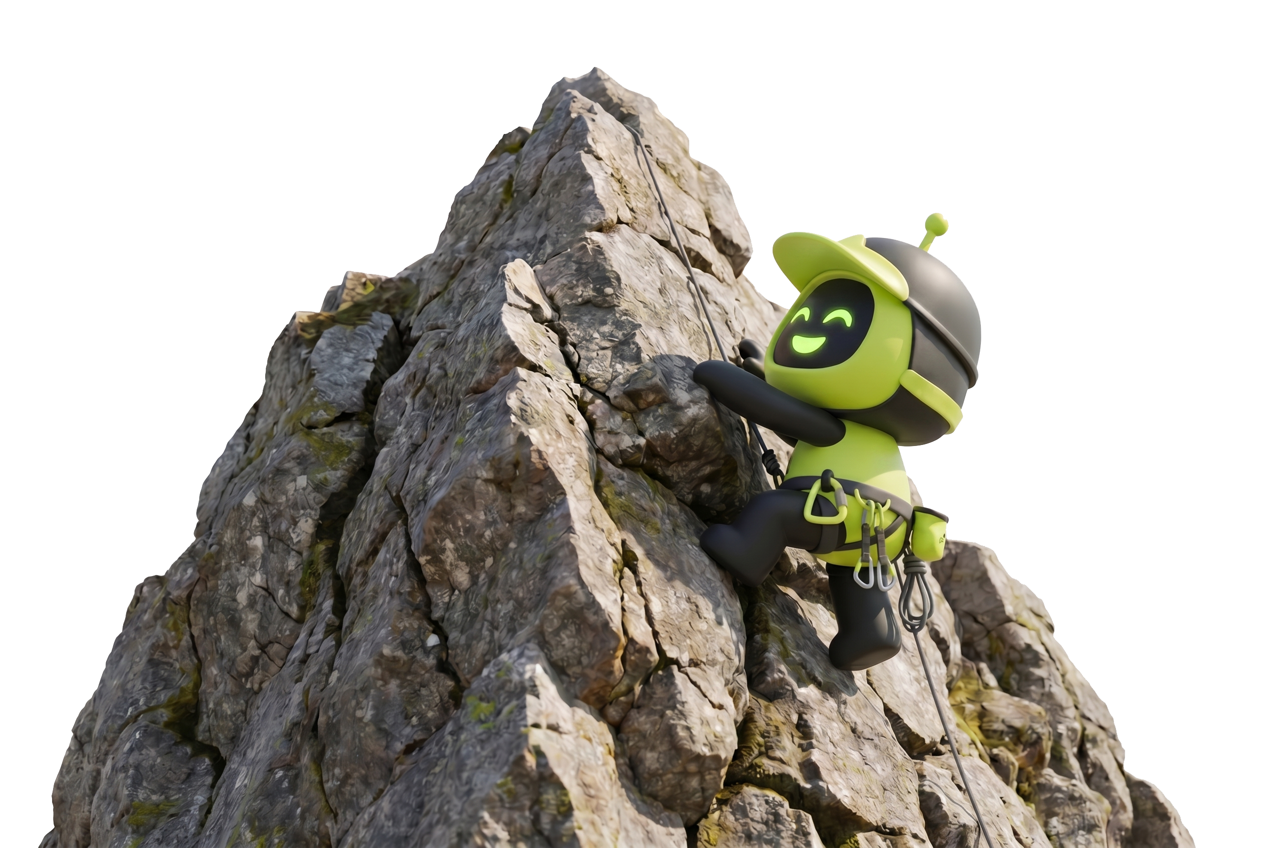 PEAK mascot climbing the summit